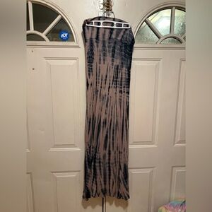 Tie-Dye Maxi Skirt - Black and Pink
